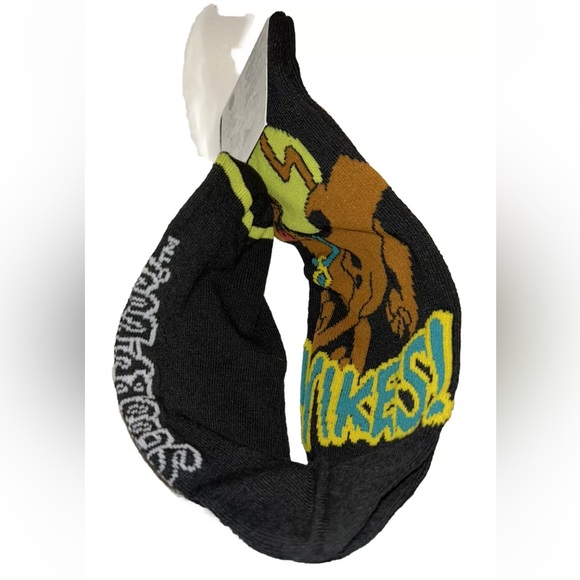 Scooby Doo Crew Socks 1 Pair Men  6-12 Black Green w YIKES! & Scooby Mystery NEW - Picture 7 of 9